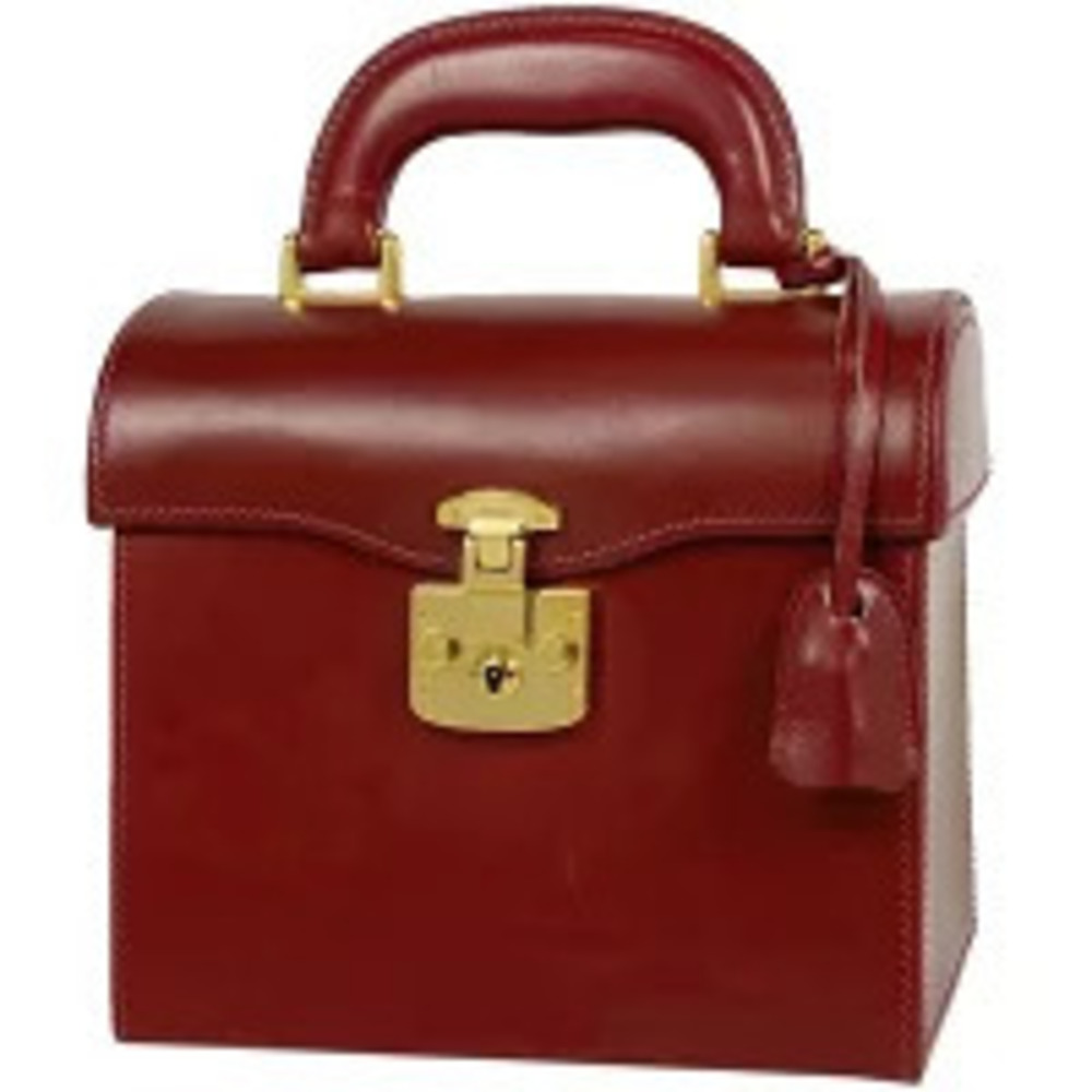 Gucci Lady Lock Handbag Vanity Bag Leather Red